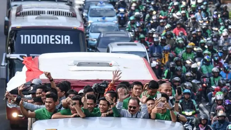 Timnas U-22 Diarak Pakai Bus Persija