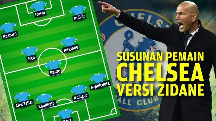 Begini Formasi Chelsea di Bawah Zinedine Zidane