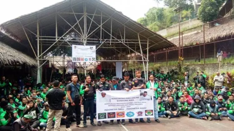 Driver Ojek Online Bandung Raya Dukung Jokowi-Maruf