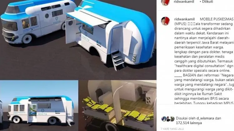 Seperti Ini Mobil Puskesmas Baru Buatan Ridwan Kamil