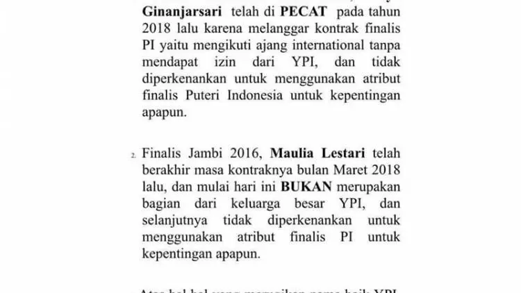 Yayasan Puteri Indonesia Buka Suara Soal Prostitusi Online