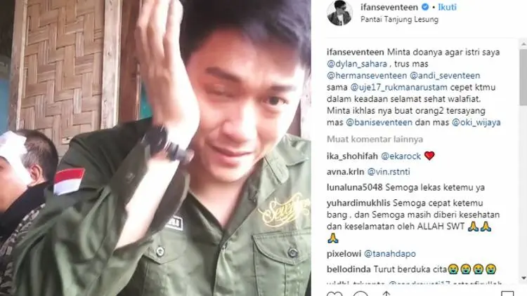 Ifan Seventeen Jadi Korban Tsunami, Istrinya Belum Ditemukan