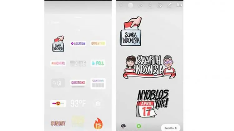 Instagram Punya Stiker Khusus Pemilu 2019