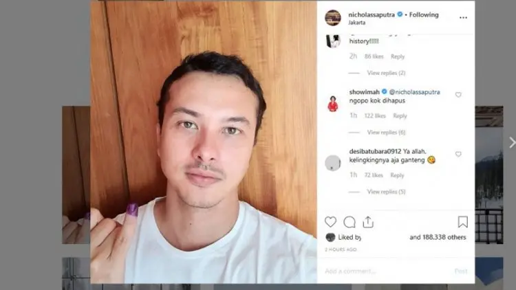 Warganet Meminta Nicholas Saputra Tidak Hapus Swafoto Pemilu