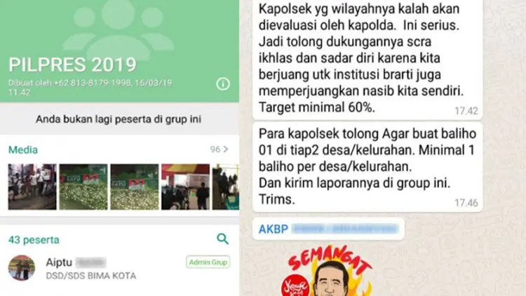 Chat Grup Wa Polisi Terkait Pilpres Bocor, Polri Segera Selidiki