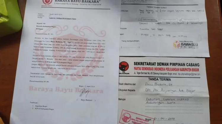 Merasa Dicurangi, Caleg PDIP Ngadu ke Bawaslu Kab Bogor