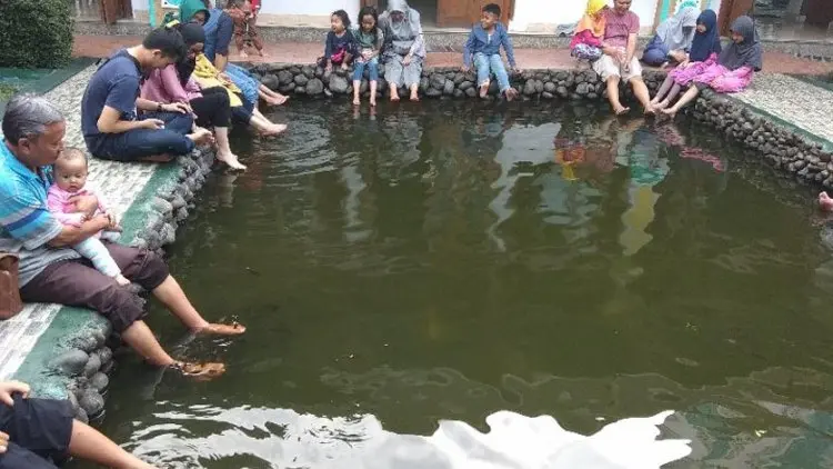 Ada Terapi Ikan Gratis bagi Pemudik di Masjid Iqro Garut
