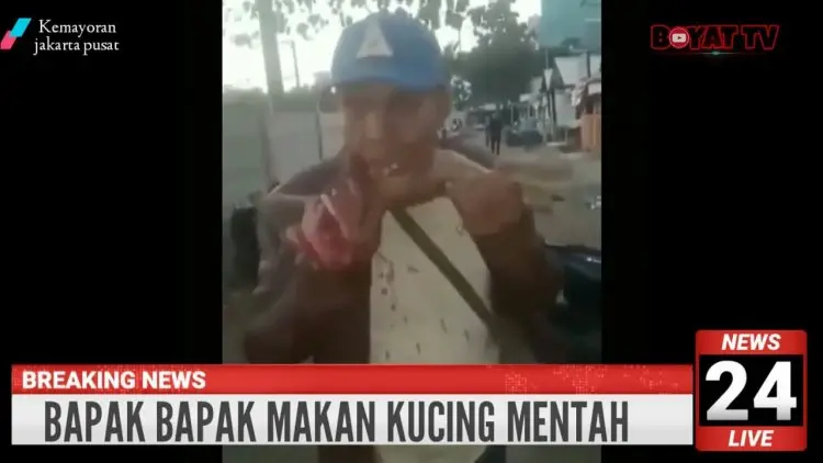 Viral Seorang Pria Makan Kucing Hidup di Jakpus