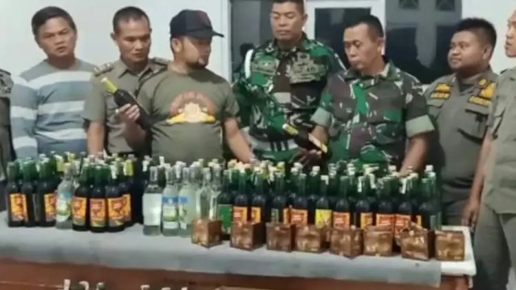 Koramil Cianjur Kota Amankan Miras dan Kopi Cleng