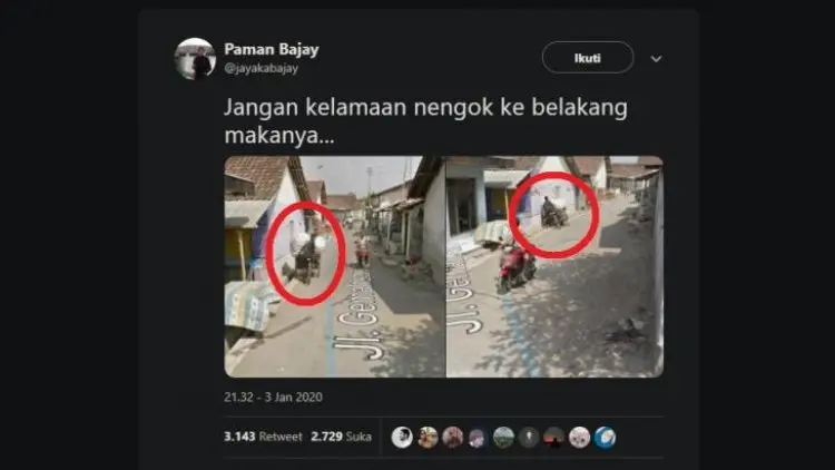 Haha Ada-ada Saja, Becak Masuk Selokan Tertangkap Google Street View