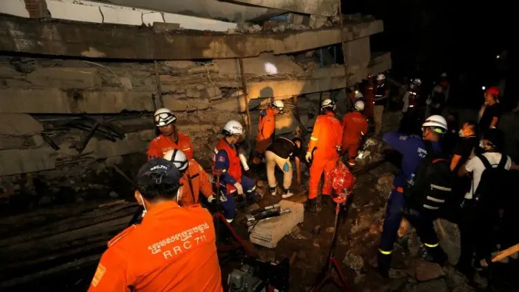 36 Tewas Akibat Bangunan Roboh di Kamboja
