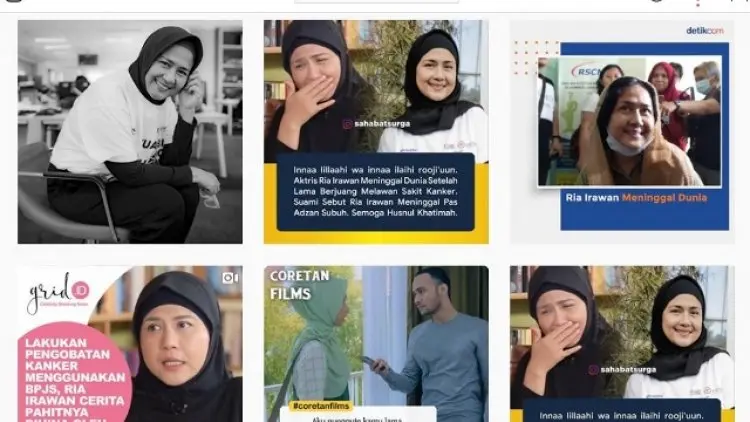 Akun Instagram Ria Irawan Banjir Ucapan Duka