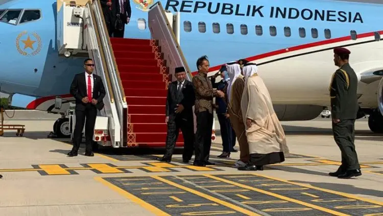 Presiden Jokowi Disambut Menteri Energi UEA Setelah Terbang 8 Jam