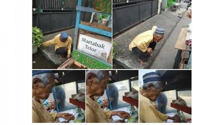 Netizen Tersentuh Lihat Postingan Kakek Jualan Martabak dengan Tangan Gemetar