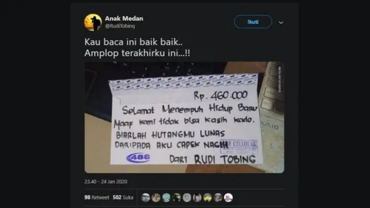 Akibat Telat Bayar Utang, Pengantin Dapat Amplop, Pesannya Wow Banget!