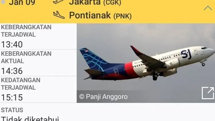 Pesawat Sriwijaya Air Hilang Kontak Setelah 4 Menit Lepas Landas