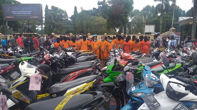 Gile...Polisi Bogor Ringkus 60 Pelaku Curanmor, Terbesar dalam Sejarah