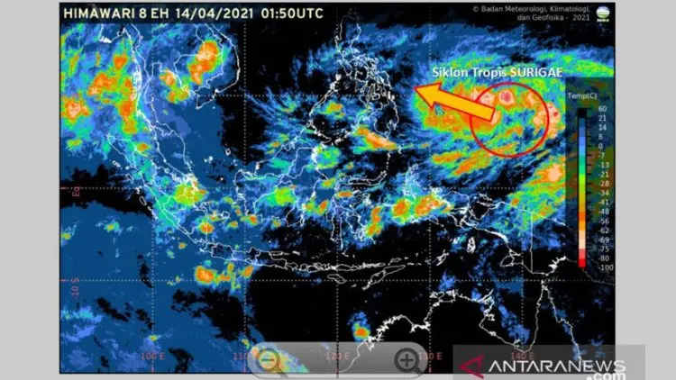 Badai Siklon Surigae Berpotensi Menjadi Super Taifun