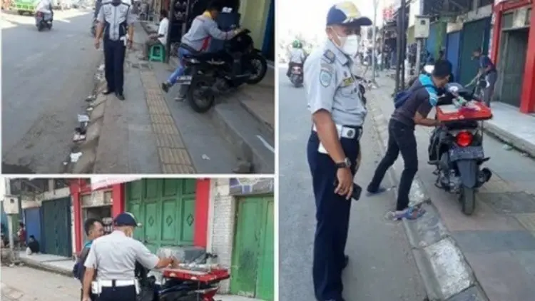 Dishub Kabupaten Bandung Tertibkan Motor Parkir di Trotoar