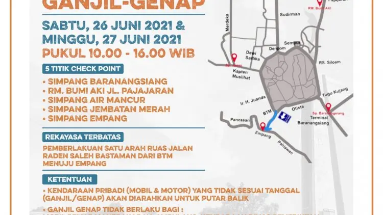 Ganjil Genap di Kota Bogor Masih Diberlakukan