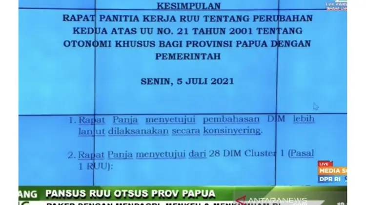 DPR dan Pemerintah Sepakat Bahas Usulan Perluasan Otsus Papua