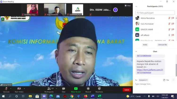 KI Jabar: Monitoring Evaluasi Badan Publik di Jawa Barat Tidak Kendor di Masa Pandemi