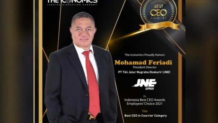 Bos JNE Dinobatkan sebagai Best CEO Award 2021