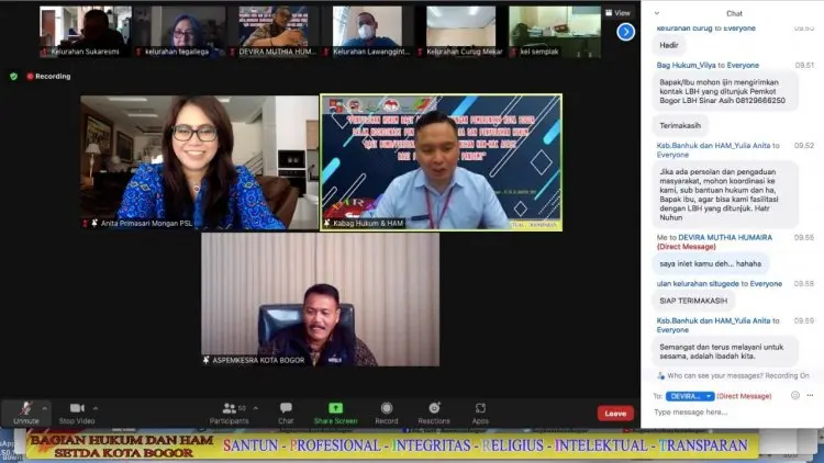 Pemkot Bogor Sosialisasikan Perda Nomor 3 Tahun 2015 via Webinar