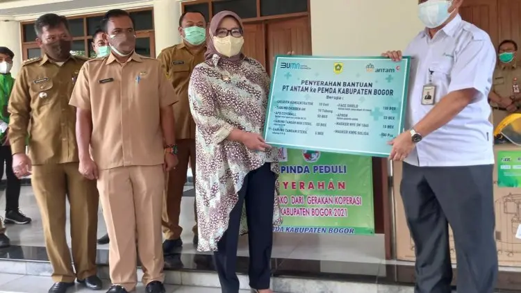Antam dan Dekopinda Bantu Pemkab Bogor Atasi Pandemi Covid-19