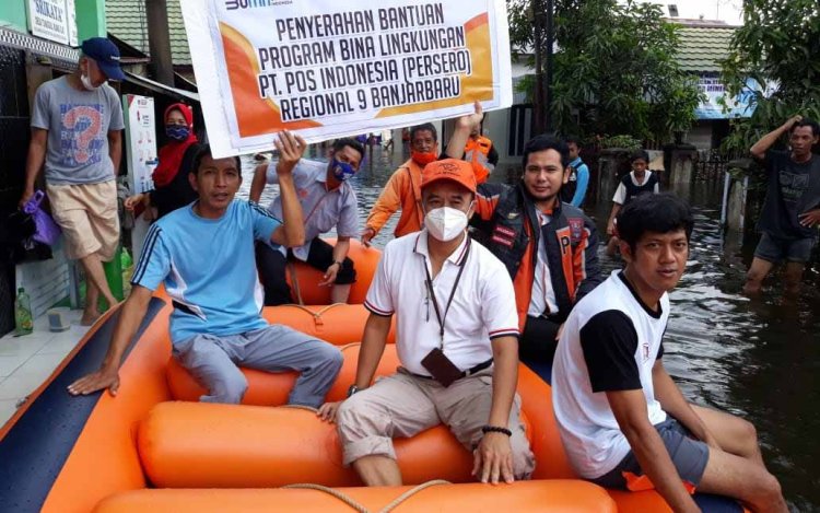 Pos Indonesia Salurkan Bantuan Rp60 Juta untuk Korban Banjir Kalsel dan Gempa Sulbar 