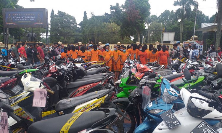 Gile...Polisi Bogor Ringkus 60 Pelaku Curanmor, Terbesar dalam Sejarah