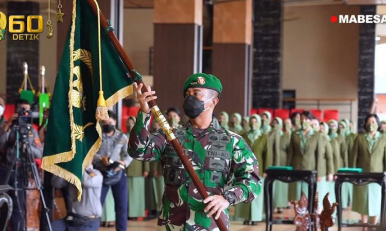 Kasad Andika Terima Laporan Kenaikan Pangkat 25 Perwira Tinggi TNI AD