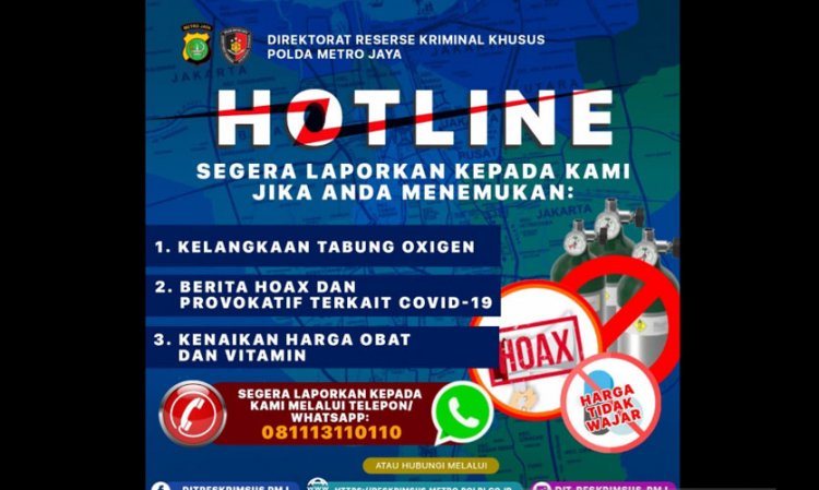 Polda Metro Buka Hotline Pengaduan Penimbunan dan Hoaks Covid-19