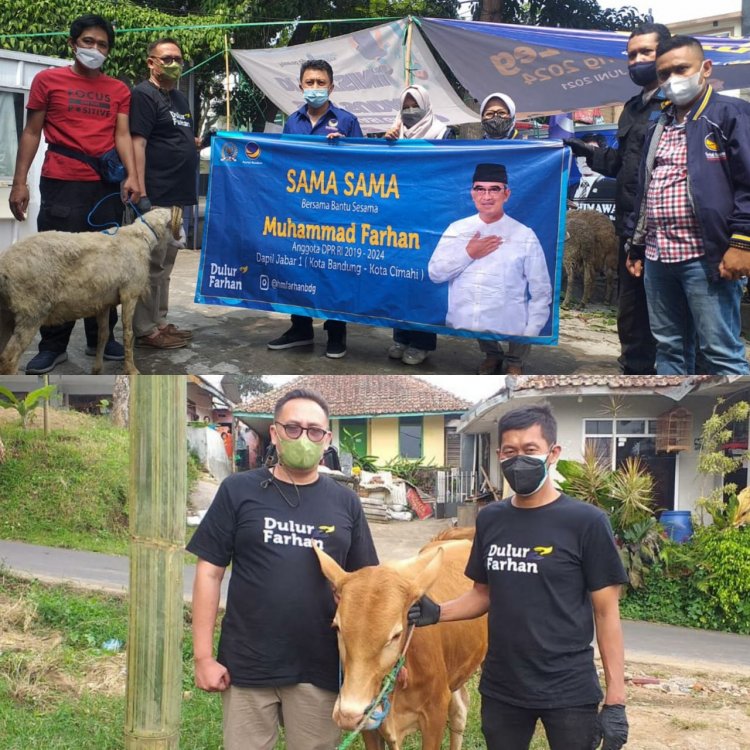 Muhammad Farhan Tebar Puluhan Hewan Kurban di Kota Bandung dan Cimahi