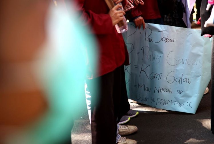 Foto: Aksi Mahasiswa Tuntut Evaluasi Kebijakan PPKM